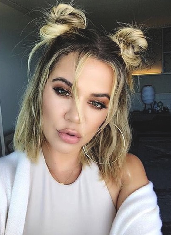 double-buns-khloe-kardashian