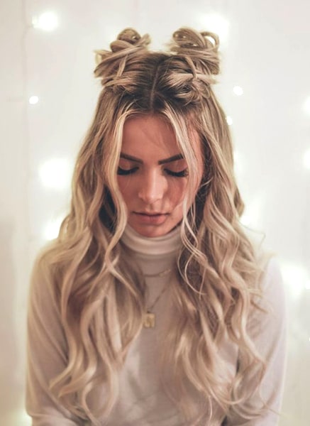Half Up Double Buns Hairstyle Min Ecemella Half Up Double Buns Hairstyle Min Ecemella