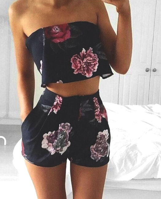 floral-print-shorts