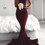burgundry-strapless-mermaid-long-prom-dress