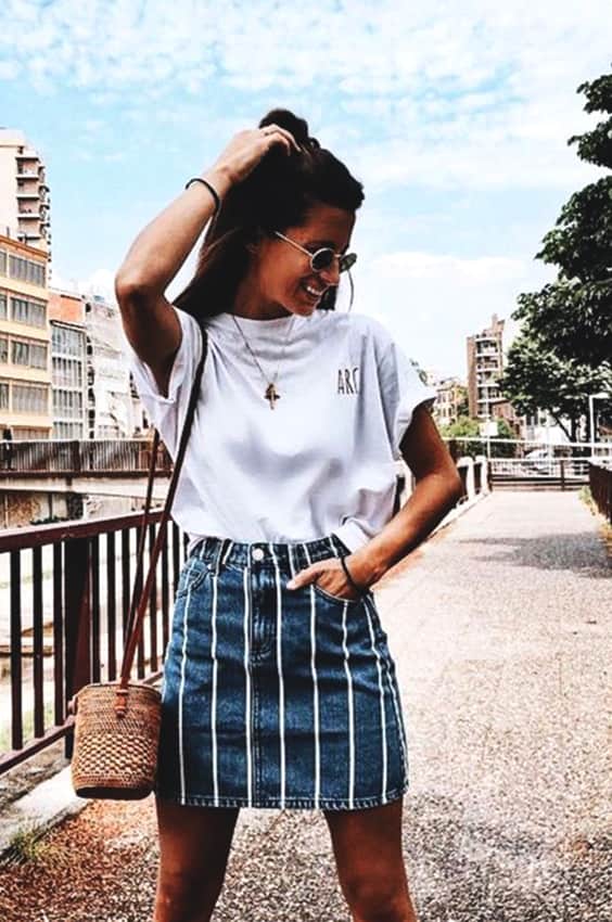 striped-denim-skirt-white-tshirt-