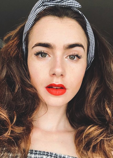 lily-collins-red-lipstick-look-2018