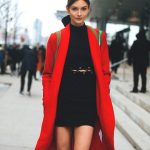 red-coat-fall-2018-season-black-mini-dress
