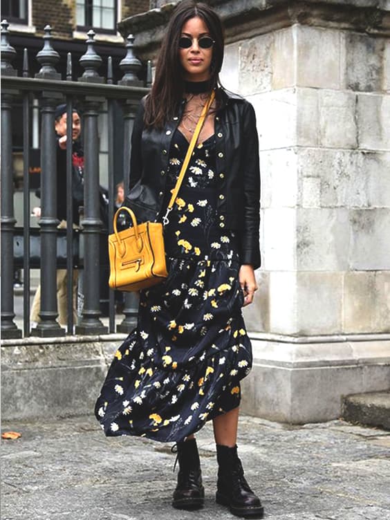 black-floral-maxi-dress-fall-street-style-outfits-for-school