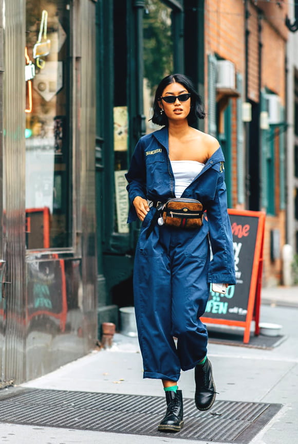 jumpsuit-blue-one-off-the-shoulder-outfit-street-style-in-nyfw-spring-2019-min