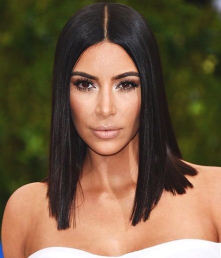 straight-lob-haircut-kim-kardashion-hairstyle-trend-2018