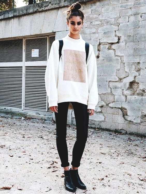 turtleneck-white-sweater-black-pant-fall-look-2018