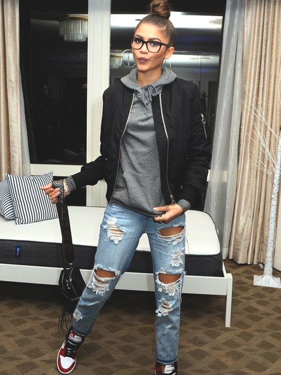 zendaya-black-bomber-jacket-look-fall-fashion-ideas