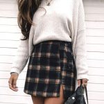 cozy-new-years-eve-outfit-ideas-check-skirt-white-sweater-min