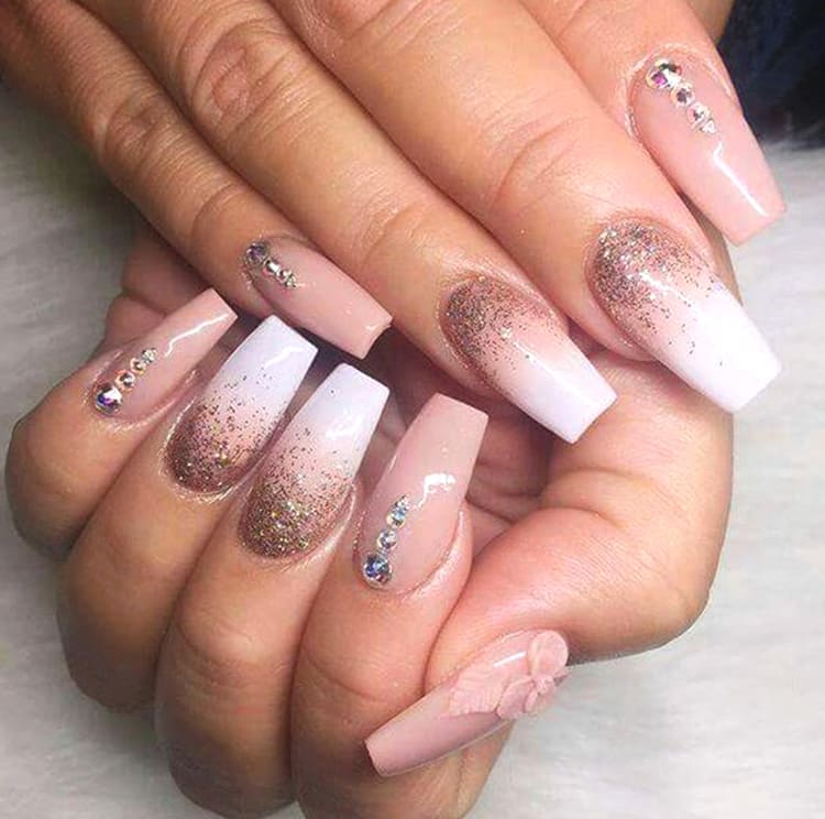 rose-gold-and-diamonds-nail-art-design-min