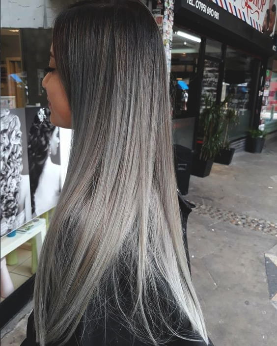 Ash grey hair colour