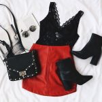 lace-black-top-red-leather-skirt-outfit-idea-valentines-day-min