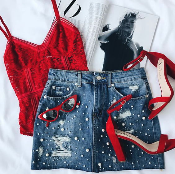 red-lace-bodysuit-embellished-jean-skirt-outfit-valentines-day-outfits-min