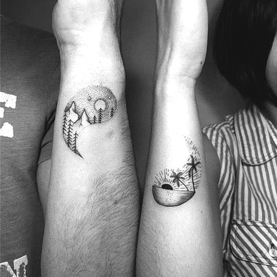 81 Unique & Matching Couples' Tattoo Ideas To Try in 2019