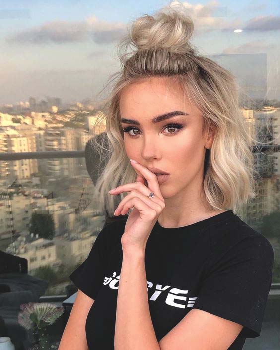 Messy Topknot Hairstyle For Short Hair Ecemella