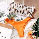 mix-and-match-sunflower-printed-top-and-orange-bottom-swimsuit-idea