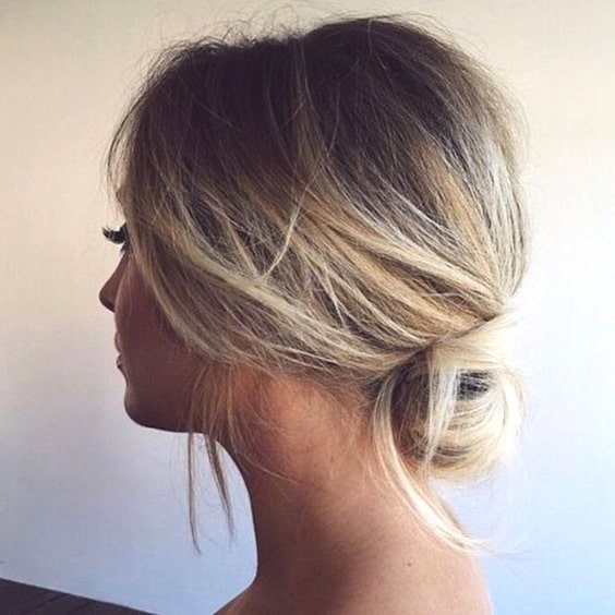 Messy Low Updo Hairstyle For Short Hair Ecemella