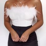 feathered-strapless-top-outfit-for-new-years-eve-party