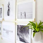 black-and-white-gold-frame-photos-wall-decor-idea
