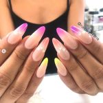 nude-to-neon-ombre-spring-nail-art-idea